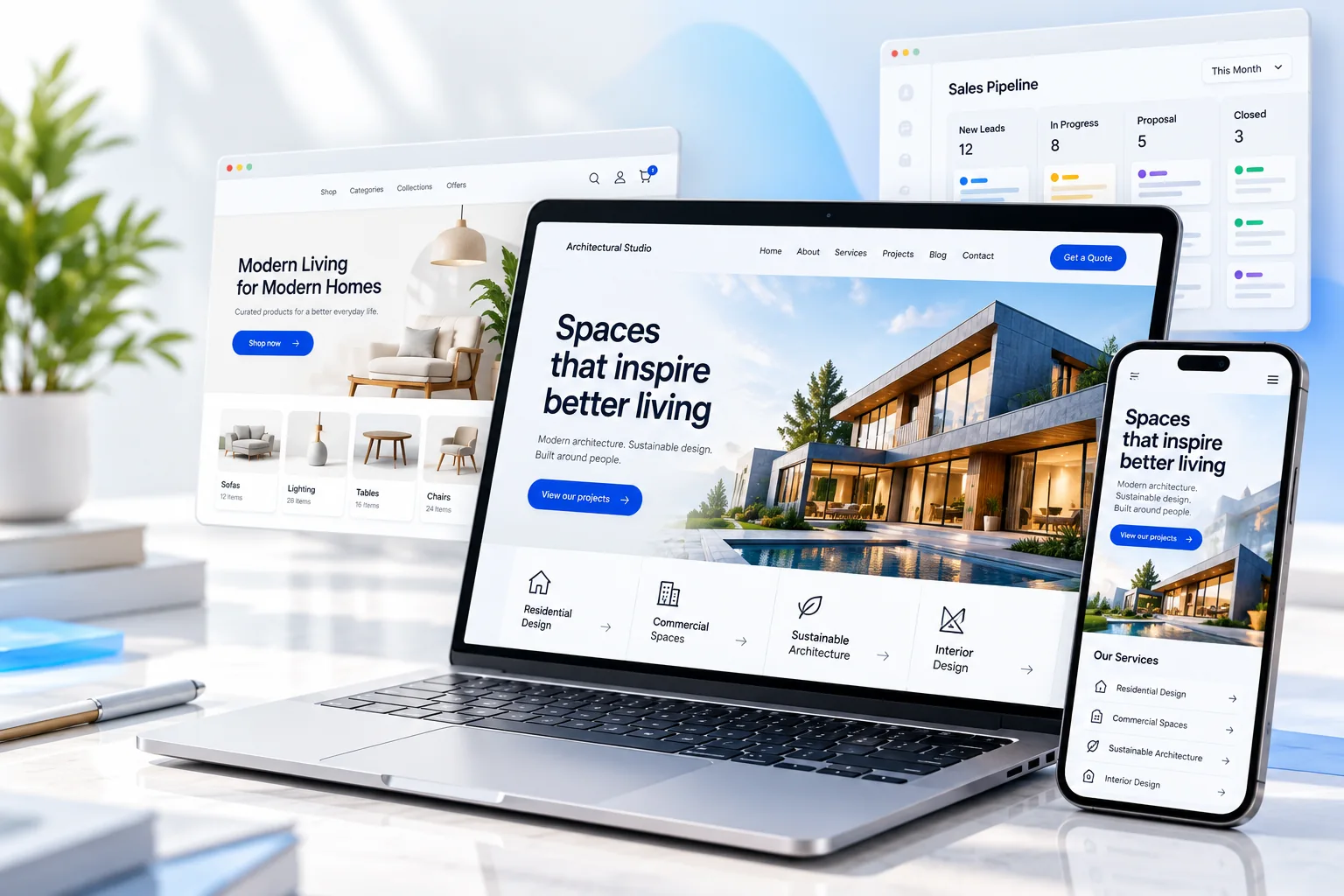 Website and mobile responsive layouts